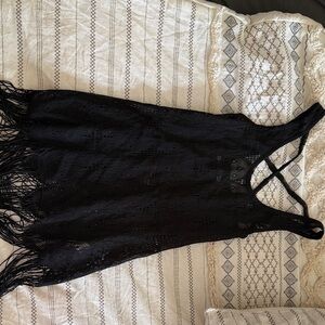 Maurices Black Lace Fringe Tank